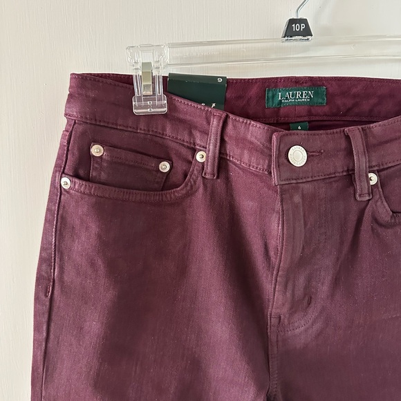NWT - Lauren Ralph Lauren Red Wash Piper Skinny Ankle Pants - Picture 11 of 12